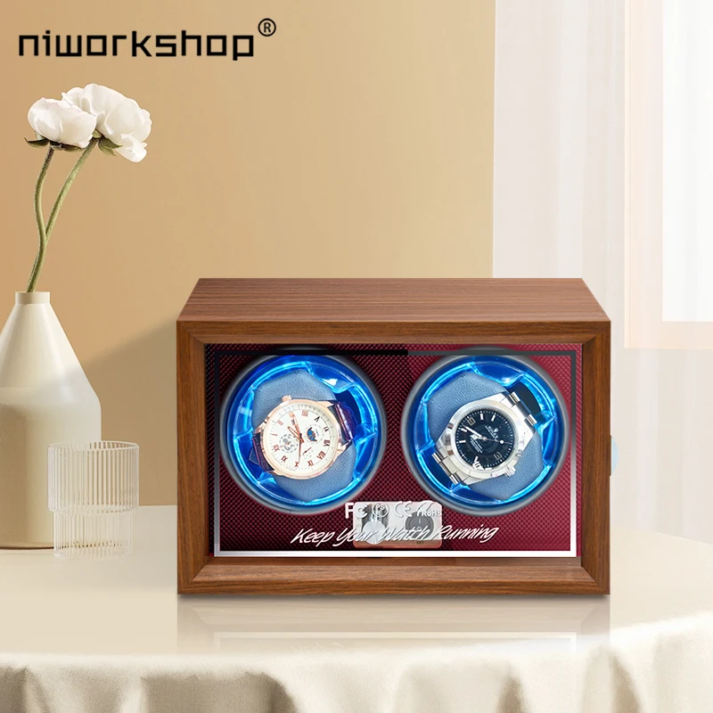 Niworkshop Watch Winders for Automatic Watches, 2 Slots Wooden Watch Box with Silent Motor, 4 Rotation Mode for Lady and Man
Niworkshop Watch Winders for Automatic Watches, 2 Slots Wooden Watch Box with Silent Motor, 4 Rotation Mode for Lady and Man