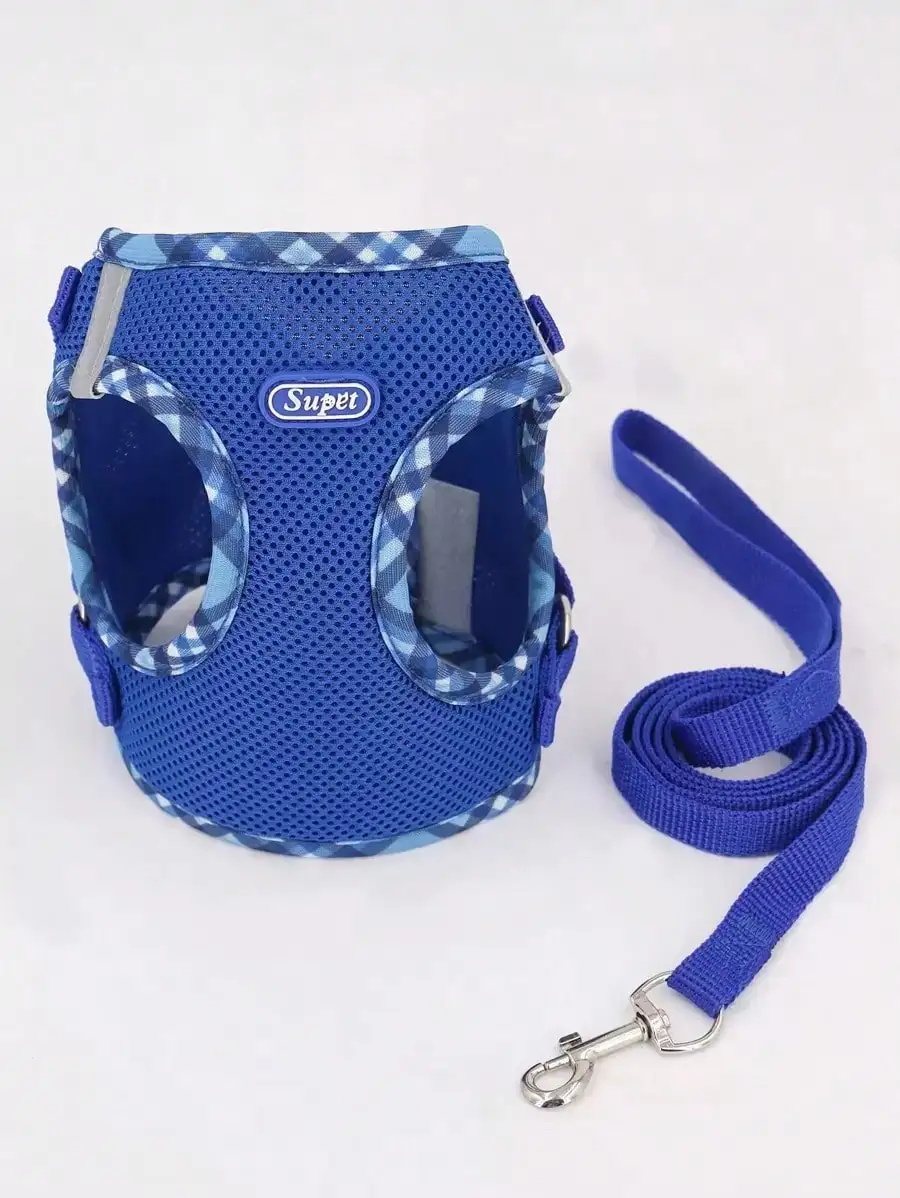 Supet Breathable Reflective Plaid Edge Chest And Back Harness Set, Suitable For Small Dogs, Including A Leash, Suitable For Both Cats And Dogs For Indoor And Outdoor Use
Supet Breathable Reflective Plaid Edge Chest And Back Harness Set, Suitable For Small Dogs, Including A Leash, Suitable For Both Cats And Dogs For Indoor And Outdoor Use