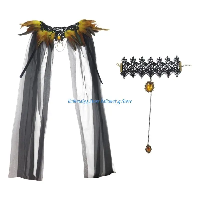573B Unique Polyester With Lace Detailing And Beaded Wristband Set For Theatrical Performances And Festivals
573B Unique Polyester With Lace Detailing And Beaded Wristband Set For Theatrical Performances And Festivals