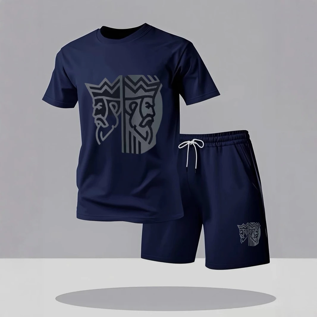 2025 new summer men's 2-piece casual short sleeved shorts, urban fashion short drawstring tight shorts, men's outdoor sports pri
2025 new summer men's 2-piece casual short sleeved shorts, urban fashion short drawstring tight shorts, men's outdoor sports pri