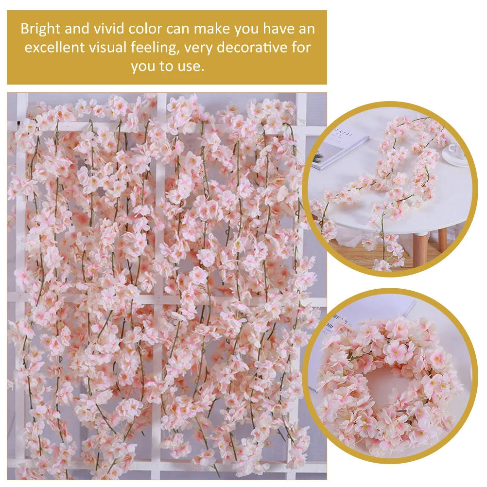 4Pcs Imitation Cherry Blossom Rattan Strings Bright Color Decorative Artificial Flower Vines Hanging Garland Wedding Door Arch
4Pcs Imitation Cherry Blossom Rattan Strings Bright Color Decorative Artificial Flower Vines Hanging Garland Wedding Door Arch