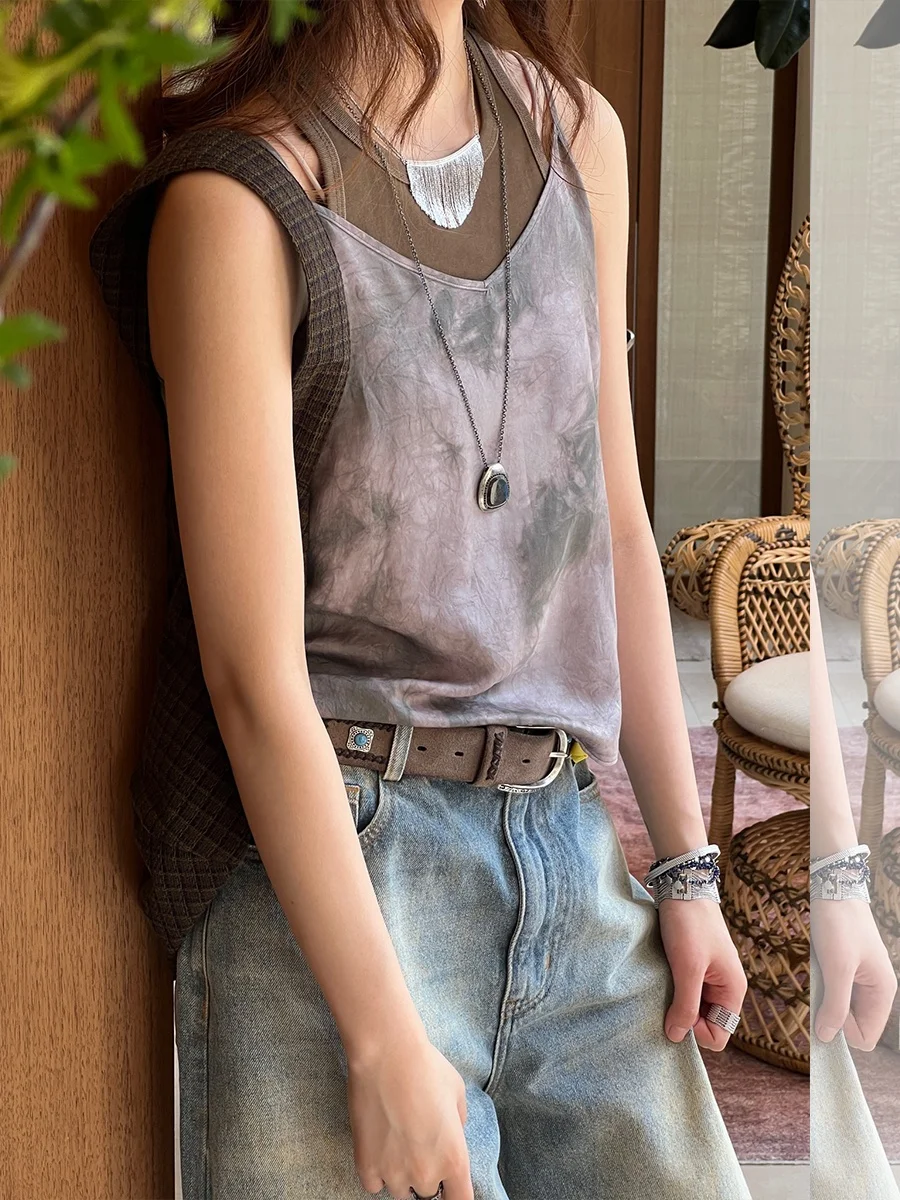 Handmade Women's JUNEAN Tank Top Spring Summer Casual Sle V-Ne Svel Glue Fiber Silk Blend
Handmade Women's JUNEAN Tank Top Spring Summer Casual Sle V-Ne Svel Glue Fiber Silk Blend