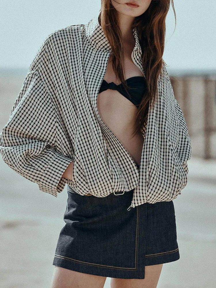 Sweet Style Plaid Long Sleeve Stand Collar Jacket Women's New Spring 2026 Short Outerwear Button Closure Fashionable Coat
Sweet Style Plaid Long Sleeve Stand Collar Jacket Women's New Spring 2026 Short Outerwear Button Closure Fashionable Coat