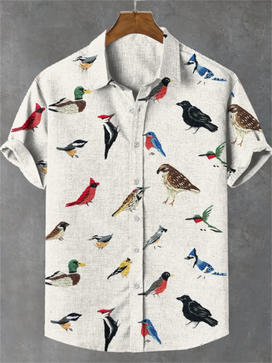Animal style men's short sleeved linen shirt, button design, digital printing, casual and comfortable, fashionable dressing
Animal style men's short sleeved linen shirt, button design, digital printing, casual and comfortable, fashionable dressing