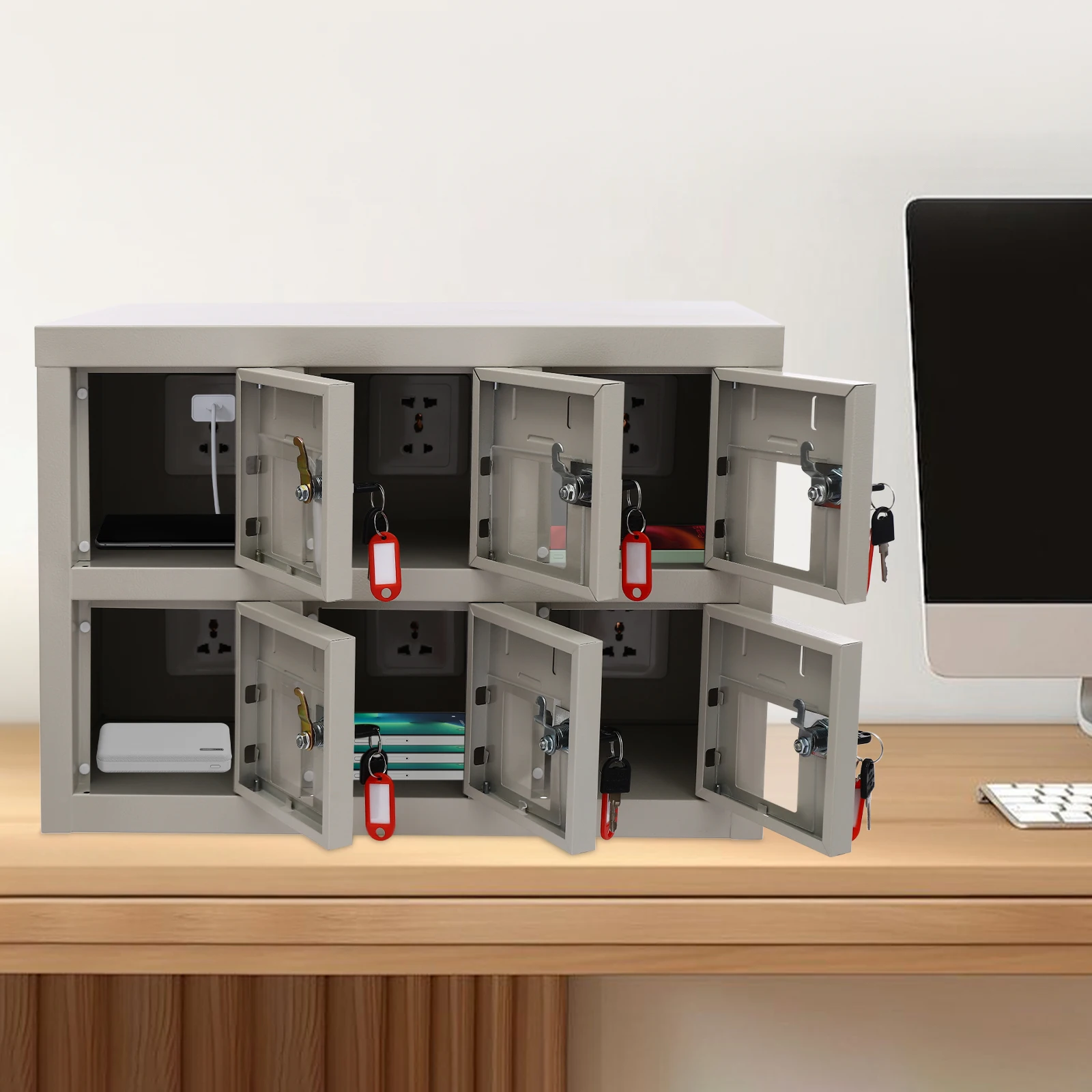 6 Slots Cell Phone Locker Storage Charging Station Cellphone Cabinet with Acrylic Window 5-Hole Socket and Charger for Classroom
6 Slots Cell Phone Locker Storage Charging Station Cellphone Cabinet with Acrylic Window 5-Hole Socket and Charger for Classroom