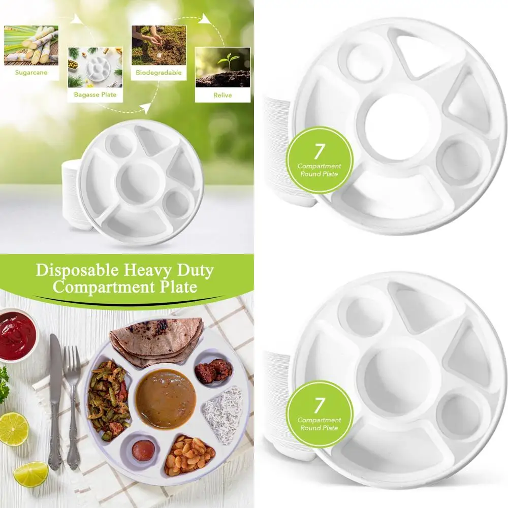 7-секционная круглая тарелка, упаковка из 100 шт., прочные, натуральные, экологически чистые, биоразлагаемые тарелки для паспорта
7-секционная круглая тарелка, упаковка из 100 шт., прочные, натуральные, экологически чистые, биоразлагаемые тарелки для паспорта