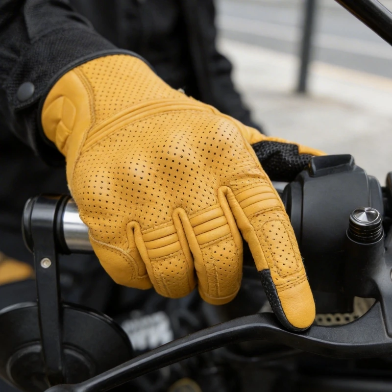Retro Yellow Leather Motorcycle Gloves Non-Perforated & Perforated Options Men Women Motocross Racing Touch Screen Riding Gear
Retro Yellow Leather Motorcycle Gloves Non-Perforated & Perforated Options Men Women Motocross Racing Touch Screen Riding Gear