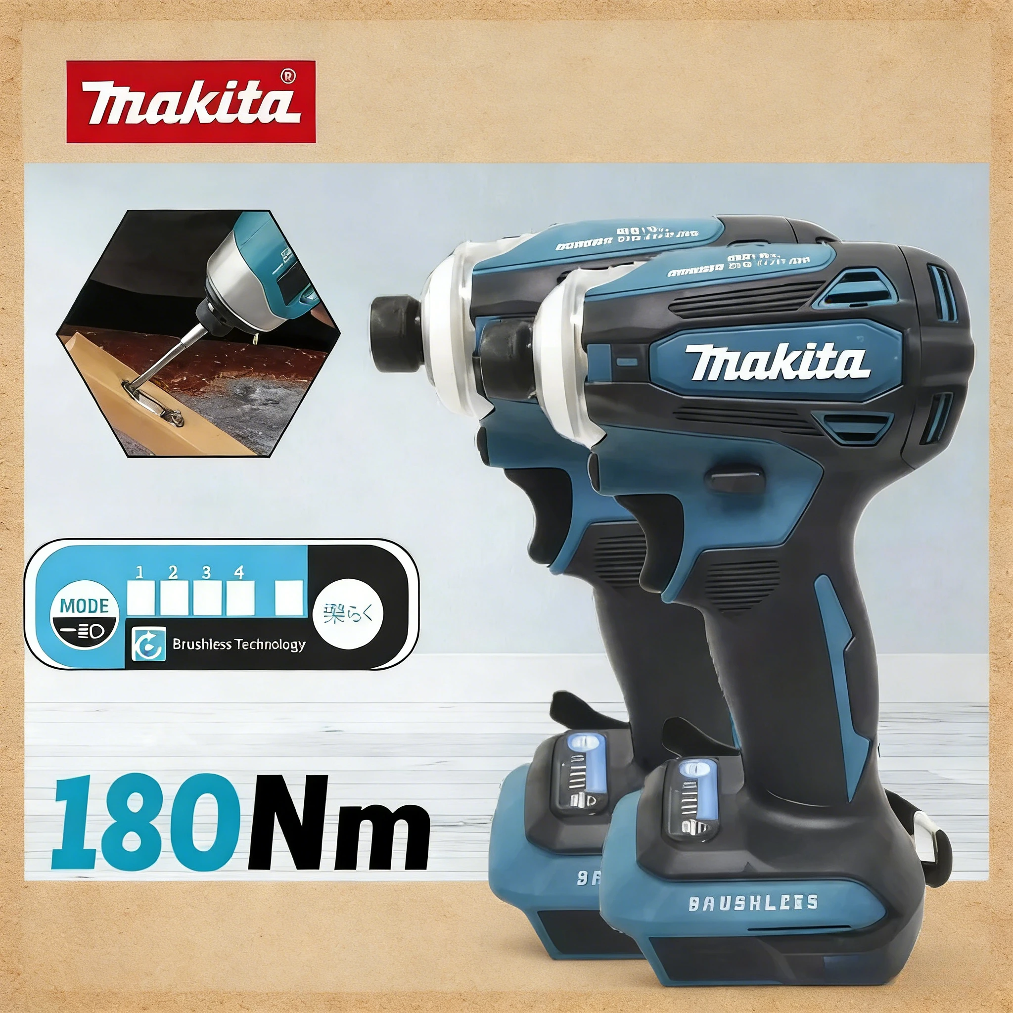 Аккумуляторный ударный шуруповерт Makita DTD173 с высокой мощностью и крутящим моментом, бесщеточный, беспроводной, электрический инструмент.
Аккумуляторный ударный шуруповерт Makita DTD173 с высокой мощностью и крутящим моментом, бесщеточный, беспроводной, электрический инструмент.