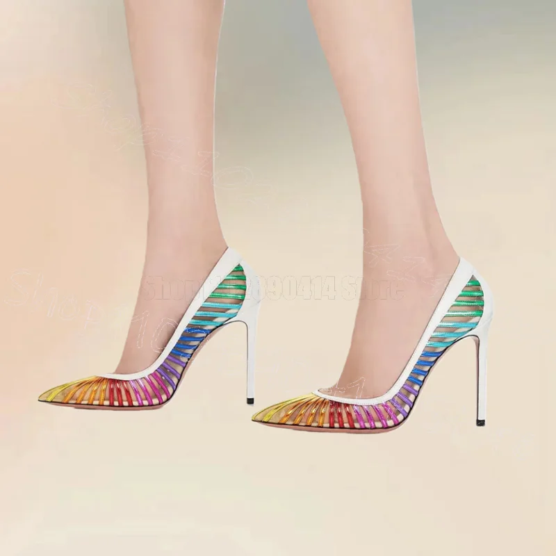 Rainbow Color Holllow Design Mesh Pointed Toe Pumps Slip On Women Shoes Thin High Heels Party Banquet 2026 Zapatos Para Mujere
Rainbow Color Holllow Design Mesh Pointed Toe Pumps Slip On Women Shoes Thin High Heels Party Banquet 2026 Zapatos Para Mujere