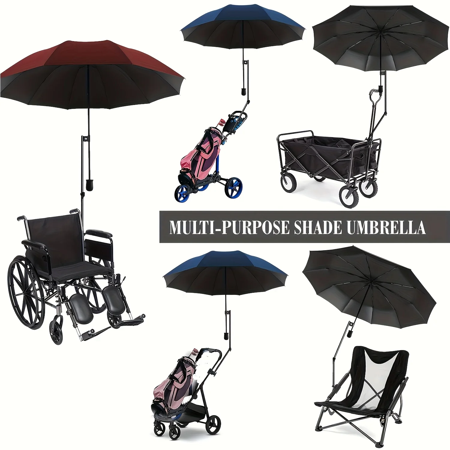 UPF50+ Sun Umbrella, Adjustable Universal Clamp, Manual Open/Close, Portable for Beach Chair, Golf Cart, Bleacher, Patio
UPF50+ Sun Umbrella, Adjustable Universal Clamp, Manual Open/Close, Portable for Beach Chair, Golf Cart, Bleacher, Patio