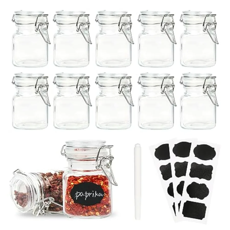 12 Pack Glass Jars with Airtight Lids 3.4 oz Small Spice Jars 12 Pack Empty Mini Glass Bottles with Silicone Gasket Herb Contai
12 Pack Glass Jars with Airtight Lids 3.4 oz Small Spice Jars 12 Pack Empty Mini Glass Bottles with Silicone Gasket Herb Contai