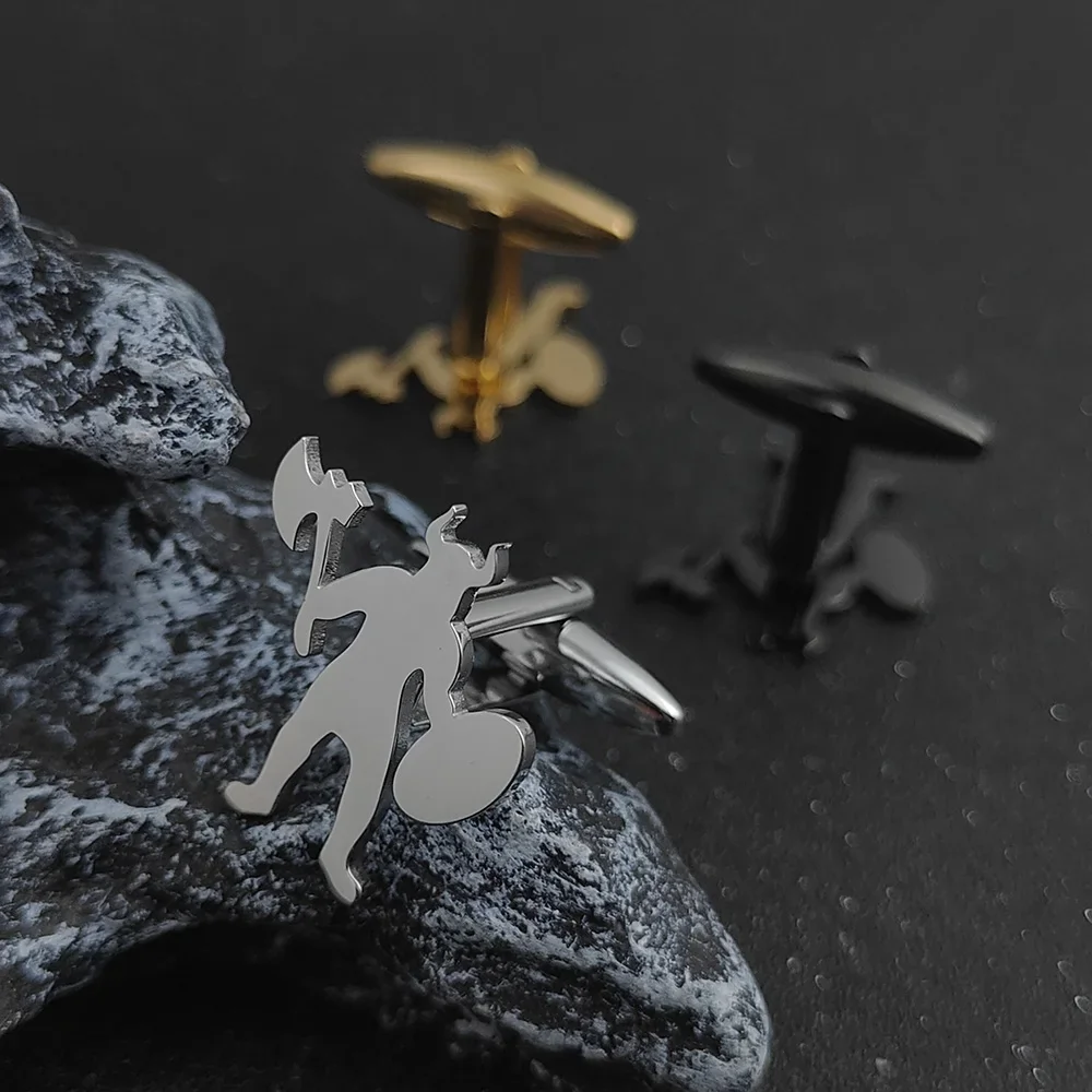 Berserk Symbol Cufflinks for Men Stainless steel Mad Warrior of Norse Viking Mythology Eeyring Fashion Jewelry Gift
Berserk Symbol Cufflinks for Men Stainless steel Mad Warrior of Norse Viking Mythology Eeyring Fashion Jewelry Gift