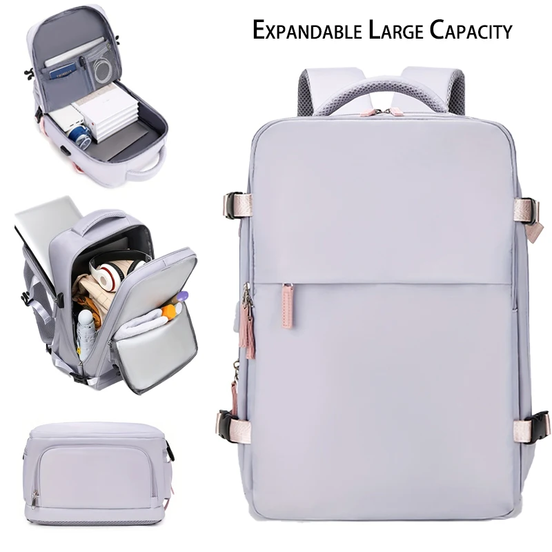 Large capacity expandable travel backpack with suitcase-style full open design and separate shoe compartment, ideal for air trav
Large capacity expandable travel backpack with suitcase-style full open design and separate shoe compartment, ideal for air trav