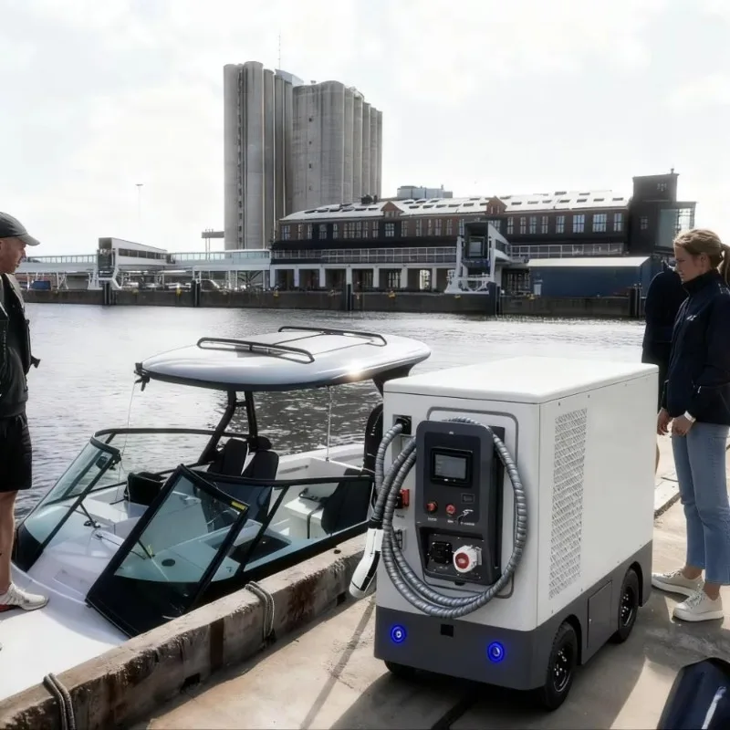 Customized Capacity EV Charing Robot Mobile Power Bank for Electric Boat EV Fleets 60KW 80KW DC Fast Charging
Customized Capacity EV Charing Robot Mobile Power Bank for Electric Boat EV Fleets 60KW 80KW DC Fast Charging