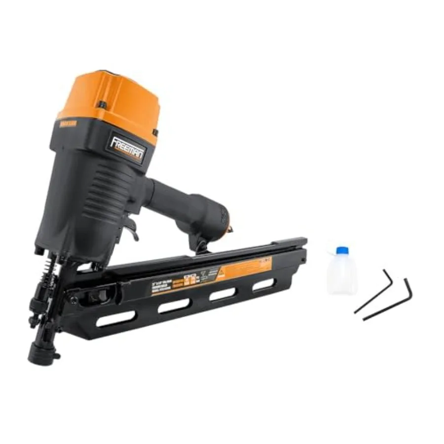Framing nailer for construction use pneumatic steel with black and gray finish anti-dry-fire dual trigger and depth adjustment
Framing nailer for construction use pneumatic steel with black and gray finish anti-dry-fire dual trigger and depth adjustment