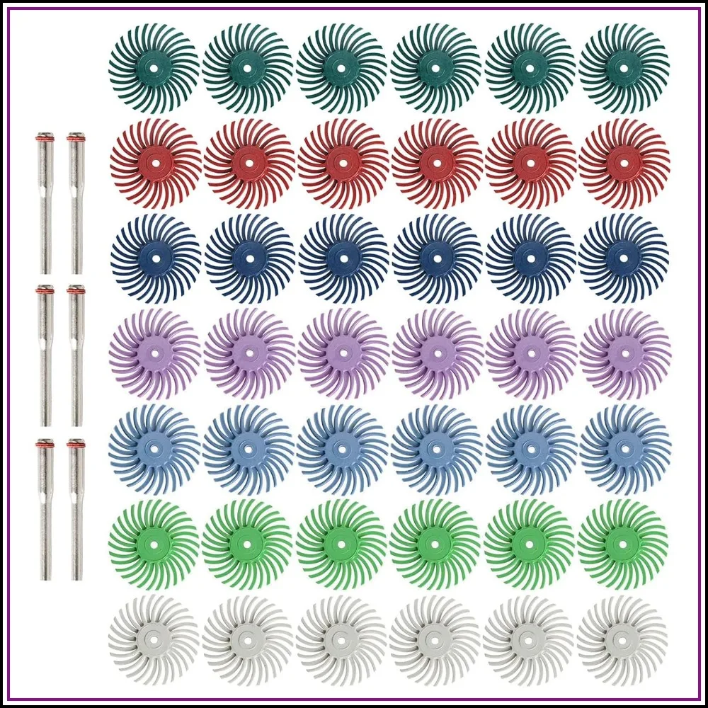 42pcs 1 Inch Radial Bristle Disc Kit with 3mm Shank for Rotary Tools, Detail Abrasive Wheel for Jewelry Wood Metal Polishing, Grit 80-2500
42pcs 1 Inch Radial Bristle Disc Kit with 3mm Shank for Rotary Tools, Detail Abrasive Wheel for Jewelry Wood Metal Polishing, Grit 80-2500