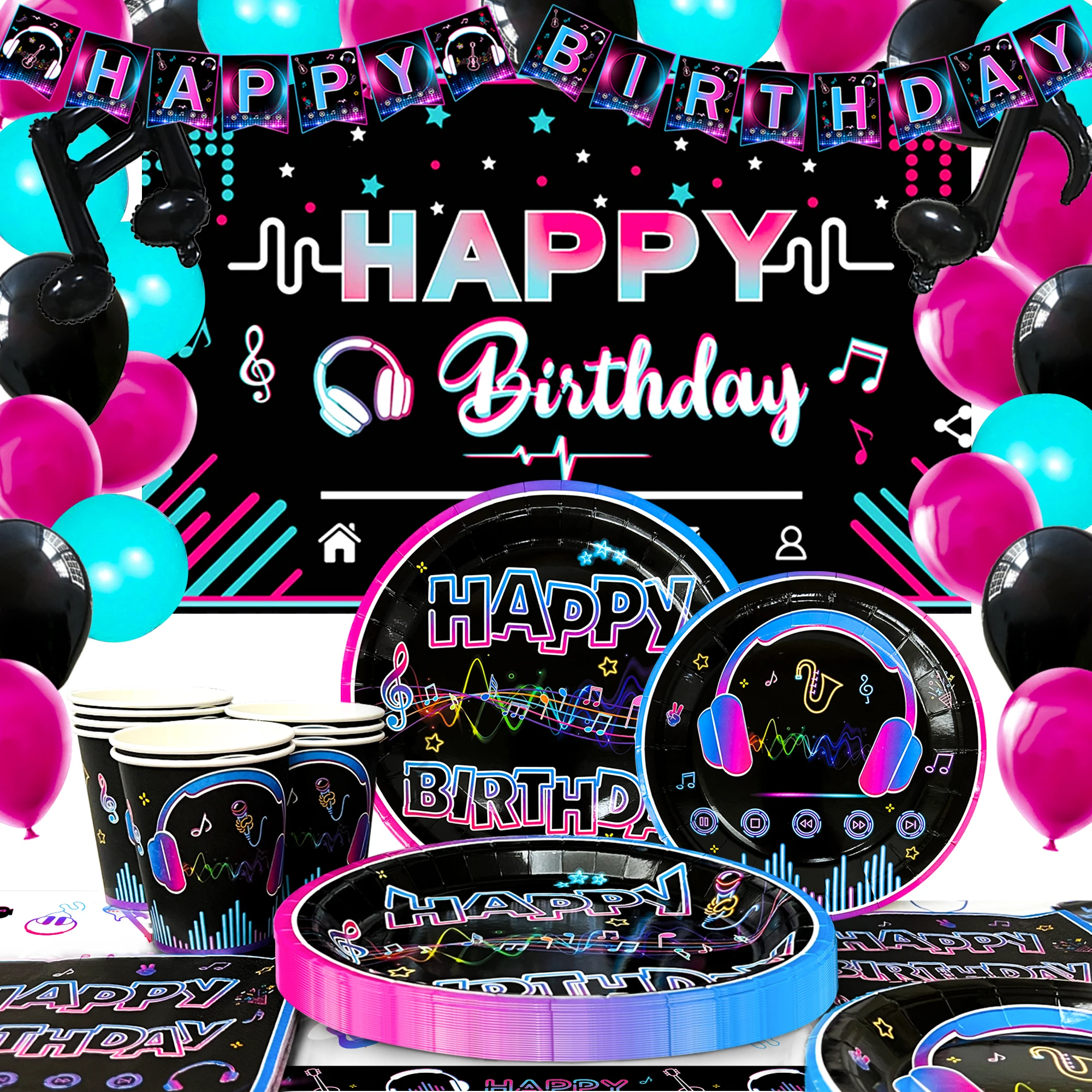 Tik Tok Party Supplies,93pcs Birthday Party Decorations&Tik Tok Tableware Set- Plates Cups and Napkins Tablecloth Balloons etc
Tik Tok Party Supplies,93pcs Birthday Party Decorations&Tik Tok Tableware Set- Plates Cups and Napkins Tablecloth Balloons etc