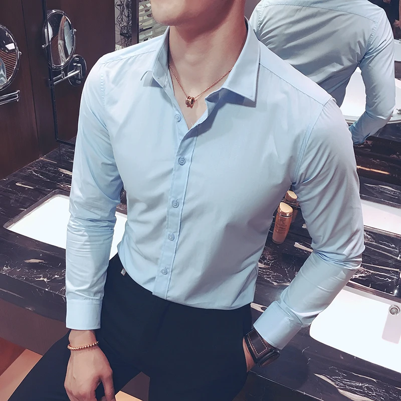 Fashion Boutique Solid Color Pure Formal Business Mens Long Sleeve Shirts Premium Slim Casual Long Sleeve Shirts Male Large Size
Fashion Boutique Solid Color Pure Formal Business Mens Long Sleeve Shirts Premium Slim Casual Long Sleeve Shirts Male Large Size