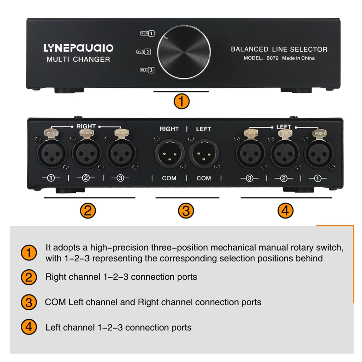 New 3C- Out Fully Balanced Audio Signal Selector 3 Channel Line Selector Passive Volume Regulator XLR Line Selector
New 3C- Out Fully Balanced Audio Signal Selector 3 Channel Line Selector Passive Volume Regulator XLR Line Selector