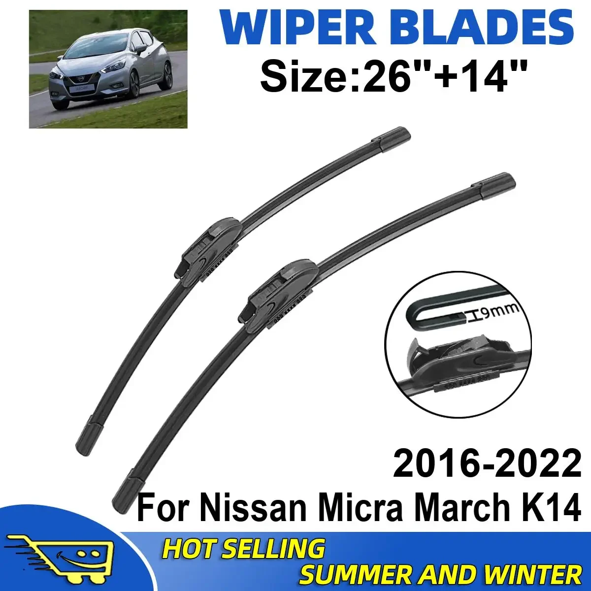 2PCS Wiper Blades Set Kit For Nissan Micra March K14 2016-2022 Front Windshield Brushes Windscreen Window Accessories
2PCS Wiper Blades Set Kit For Nissan Micra March K14 2016-2022 Front Windshield Brushes Windscreen Window Accessories