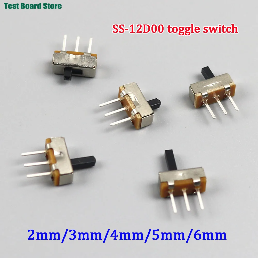 10/20/50/Pcs SS12D00 Interruptor on-off mini Slide Switch 3pin 1P2T 2 Position toggle switch Handle length:2MM/3MM/4MM/5MM/6MM
10/20/50/Pcs SS12D00 Interruptor on-off mini Slide Switch 3pin 1P2T 2 Position toggle switch Handle length:2MM/3MM/4MM/5MM/6MM