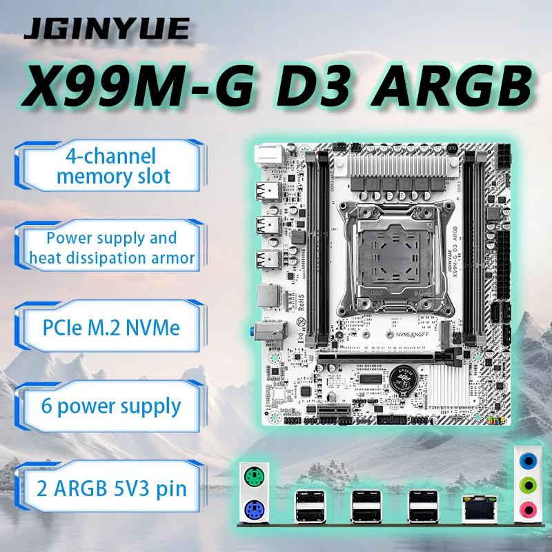 Материнская плата JGINYUE X99M-G M-ATX для процессоров Xeon E5 2676V3/2673V3/2666V3/2696V4, DDR3 RAM, для офиса и дома, с ARGB-подсветкой.
Материнская плата JGINYUE X99M-G M-ATX для процессоров Xeon E5 2676V3/2673V3/2666V3/2696V4, DDR3 RAM, для офиса и дома, с ARGB-подсветкой.