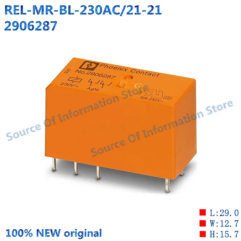 5Pcs Phoenix Contact 2906287 REL-MR-BL-230AC/21-21 Power Relay, 230V AC Coil, 10A 250V AC, 2 Changeover Contacts (2CO), 8 Pin
5Pcs Phoenix Contact 2906287 REL-MR-BL-230AC/21-21 Power Relay, 230V AC Coil, 10A 250V AC, 2 Changeover Contacts (2CO), 8 Pin