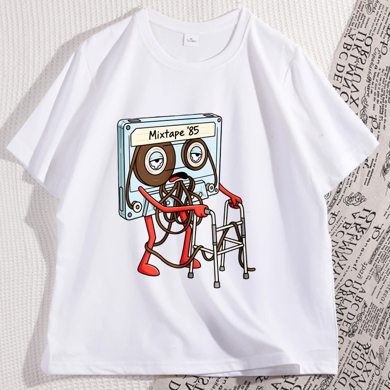 Забавная футболка со старой кассетой, повседневная хлопковая футболка с коротким рукавом и круглым вырезом, винтажные футболки с игровым рисунком, мужская и женская одежда
Забавная футболка со старой кассетой, повседневная хлопковая футболка с коротким рукавом и круглым вырезом, винтажные футболки с игровым рисунком, мужская и женская одежда