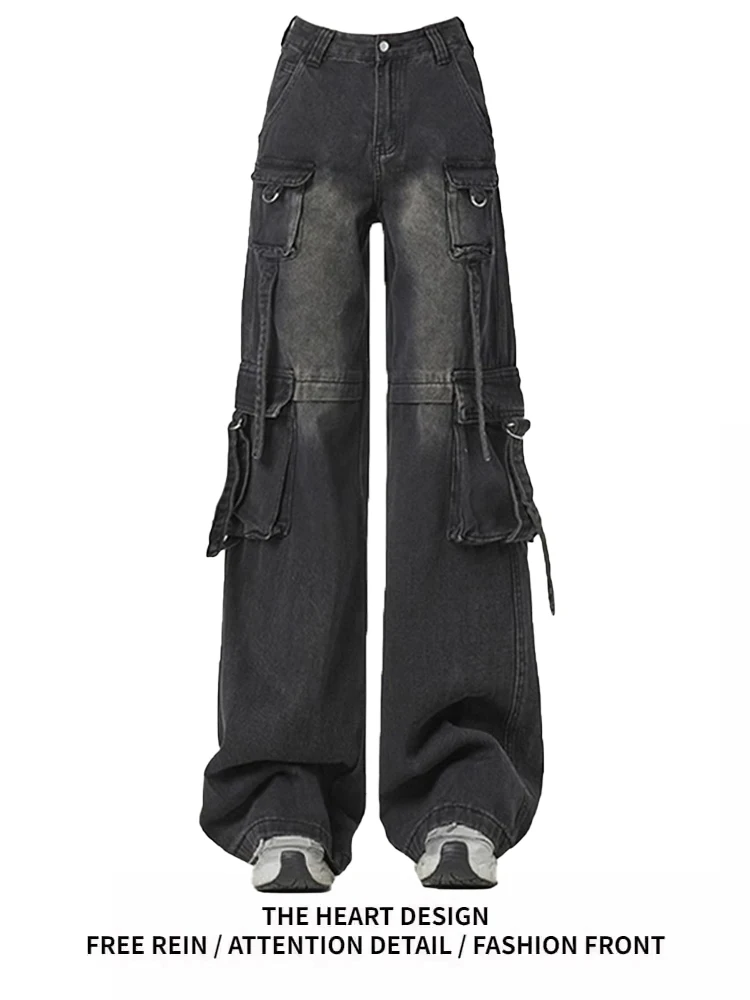 American Retro Bla ey Multi-ket Workwear Denim Pants Women's Autumn Winter High Waist Loose Drapey Straight Floor-Leng...
American Retro Bla ey Multi-ket Workwear Denim Pants Women's Autumn Winter High Waist Loose Drapey Straight Floor-Leng...
