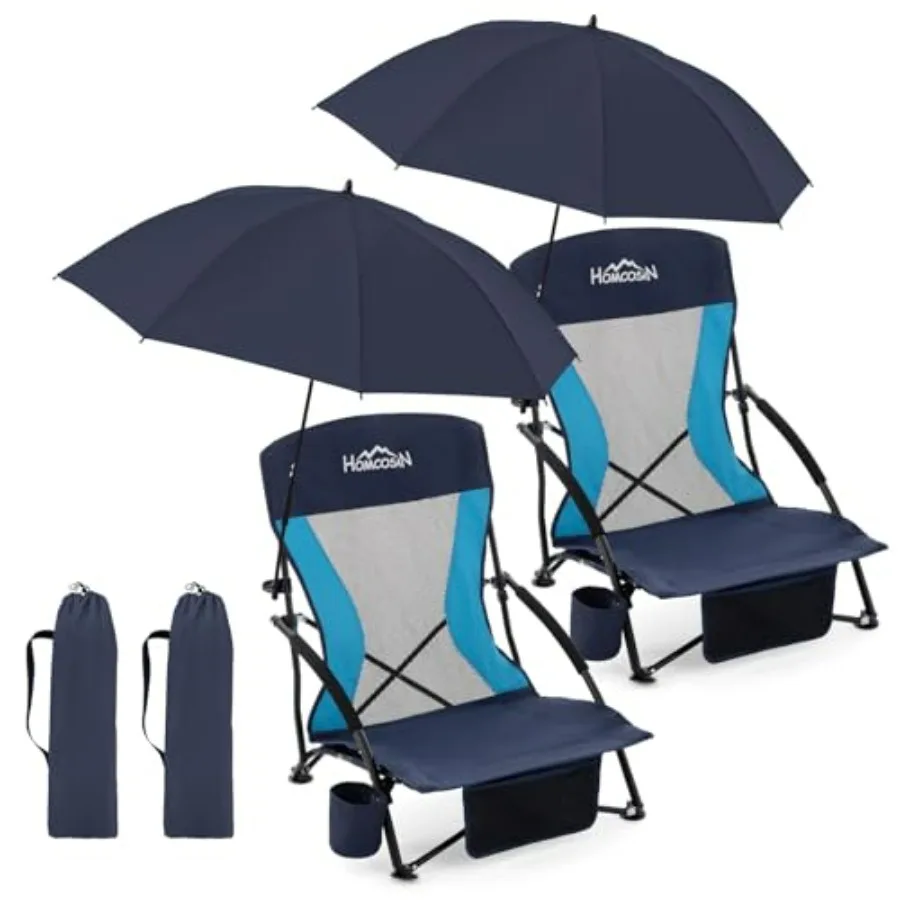 Beach chairs set of 2 for outdoor use, polyester fabric, navy blue, lightweight and low-folding with detachable umbrellas, cup
Beach chairs set of 2 for outdoor use, polyester fabric, navy blue, lightweight and low-folding with detachable umbrellas, cup