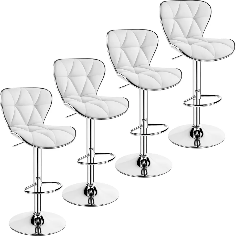 Bar Stools Set of 4, Island Chairs Shell Back, PU Leather Adjustable Barstools, Swivel Bar Chairs with Footrest for Home Kitchen
Bar Stools Set of 4, Island Chairs Shell Back, PU Leather Adjustable Barstools, Swivel Bar Chairs with Footrest for Home Kitchen