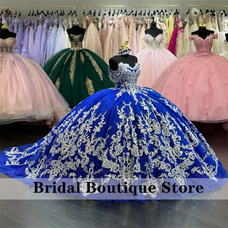 Изысканные ярко-синие платья Quinceanera, женское бальное платье с бисером и блестками, милые платья 16
Изысканные ярко-синие платья Quinceanera, женское бальное платье с бисером и блестками, милые платья 16