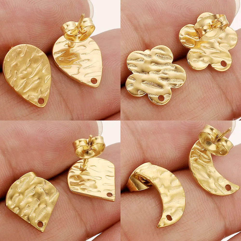 10PC Stainless Steel Gold Moon Flower Earrings Base Posts DIY Earring Backs Jewelry Making Supplies Findings Craft Wholesale
10PC Stainless Steel Gold Moon Flower Earrings Base Posts DIY Earring Backs Jewelry Making Supplies Findings Craft Wholesale