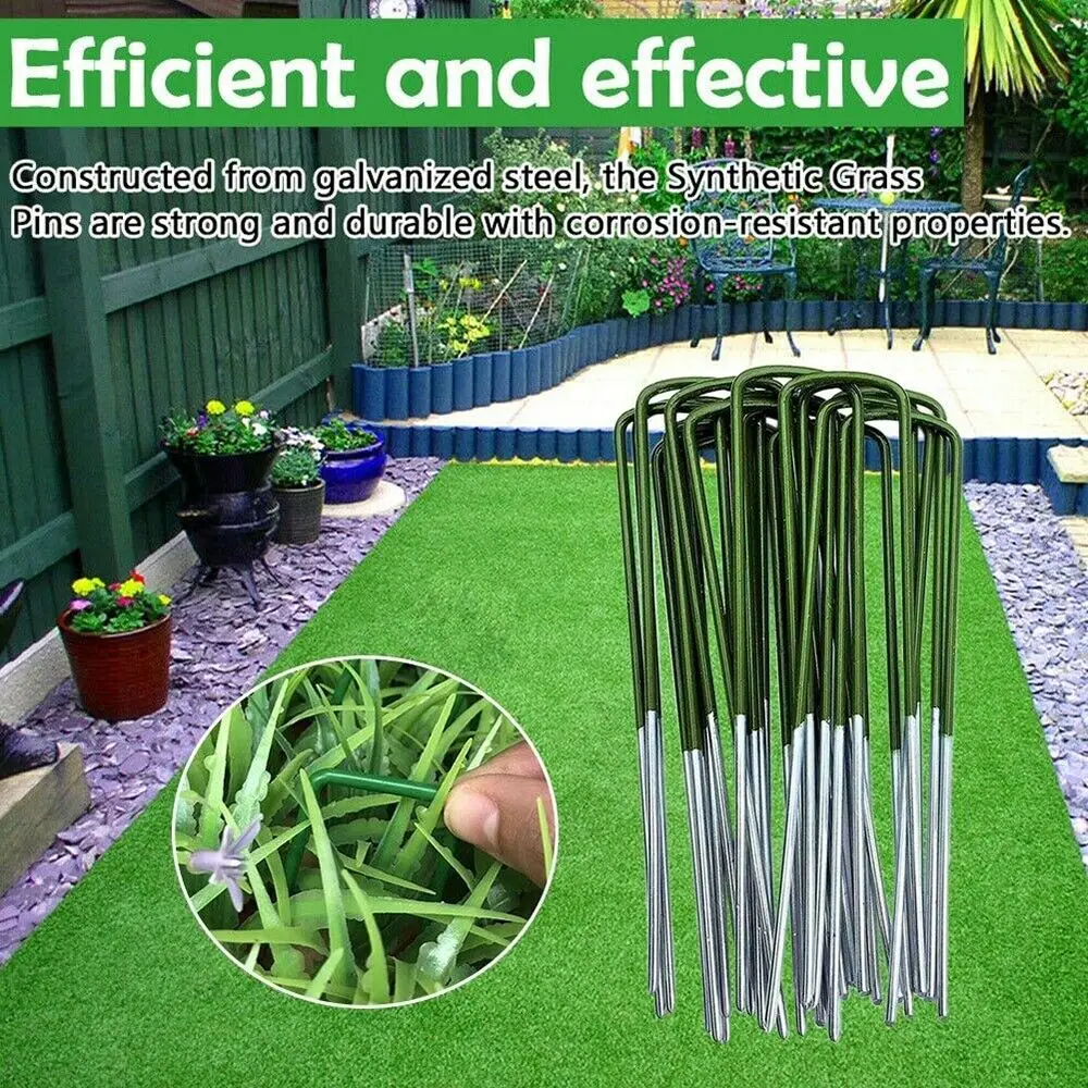 12PCS Garden Stakes U-shaped Ground Nails Landscaping Green Lawn Fixing Nails Galvanised Outdoor Lawn Turf Pegs Staples
12PCS Garden Stakes U-shaped Ground Nails Landscaping Green Lawn Fixing Nails Galvanised Outdoor Lawn Turf Pegs Staples