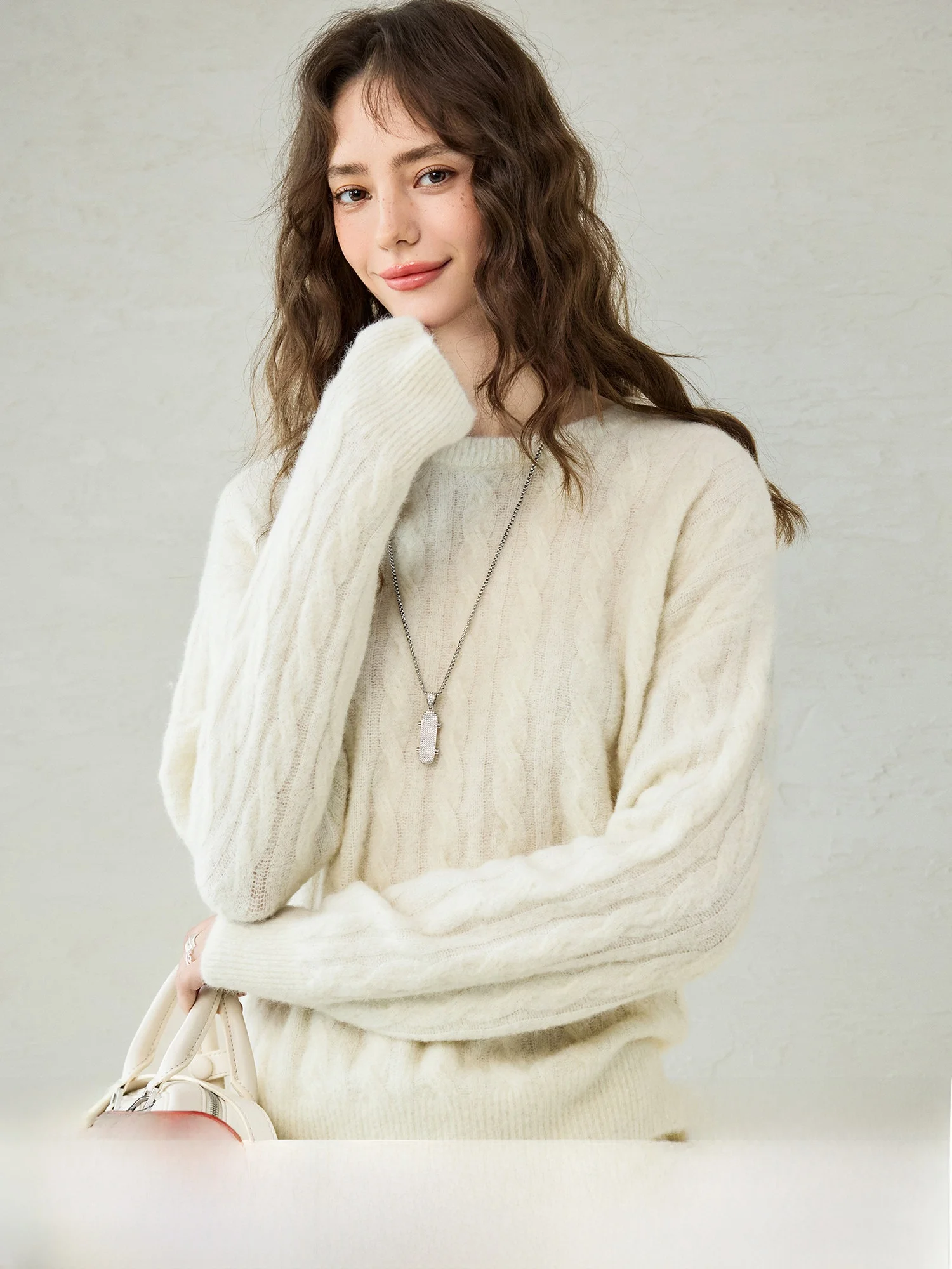 Bella Twisted Knit Pumpkin Valley Fur Wool Loose Knitted Sweater Winter New Sle Ele Sweater Women's Faion Knitwear
Bella Twisted Knit Pumpkin Valley Fur Wool Loose Knitted Sweater Winter New Sle Ele Sweater Women's Faion Knitwear