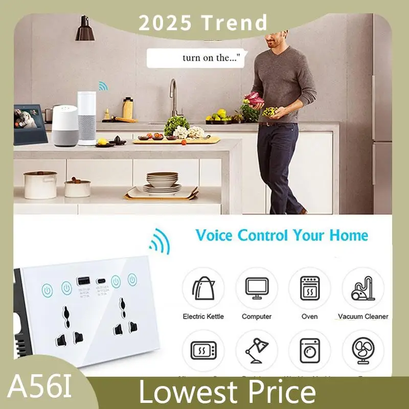 A56I Top EU UK US Универсальная вилка Tuya Smart Socket Switch с USB и розеткой Type-C Smart Life
A56I Top EU UK US Универсальная вилка Tuya Smart Socket Switch с USB и розеткой Type-C Smart Life