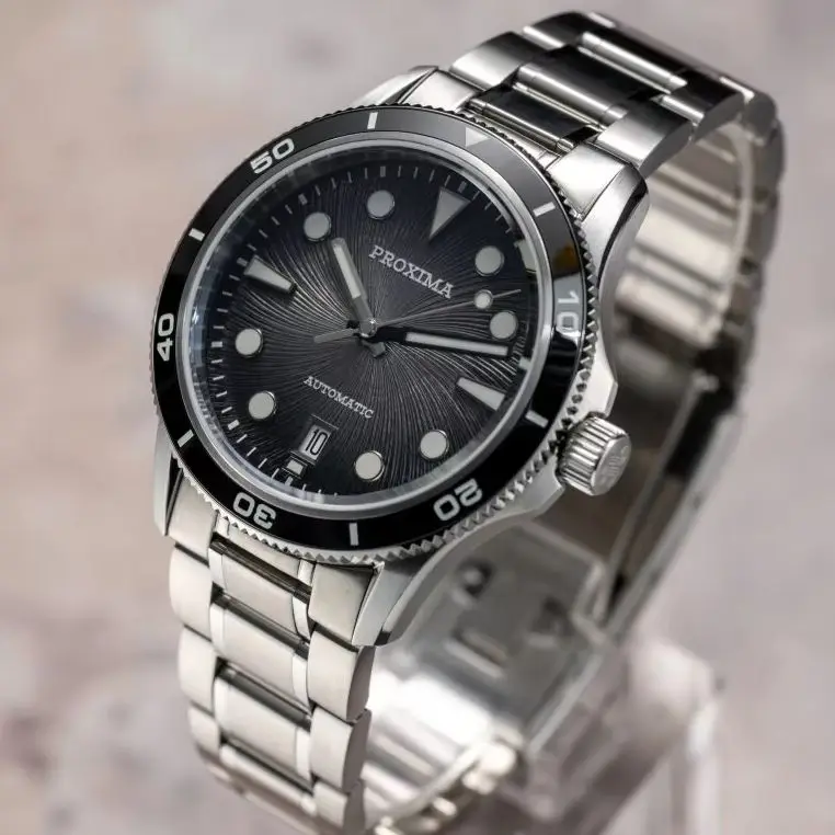 Proxima Men Automatic Watch 39mm Mechanical Wristwatch Dive 100M Waterproof Luminous Sapphire "Jianzhan" Dial PT5000 Miyota 9015
Proxima Men Automatic Watch 39mm Mechanical Wristwatch Dive 100M Waterproof Luminous Sapphire "Jianzhan" Dial PT5000 Miyota 9015