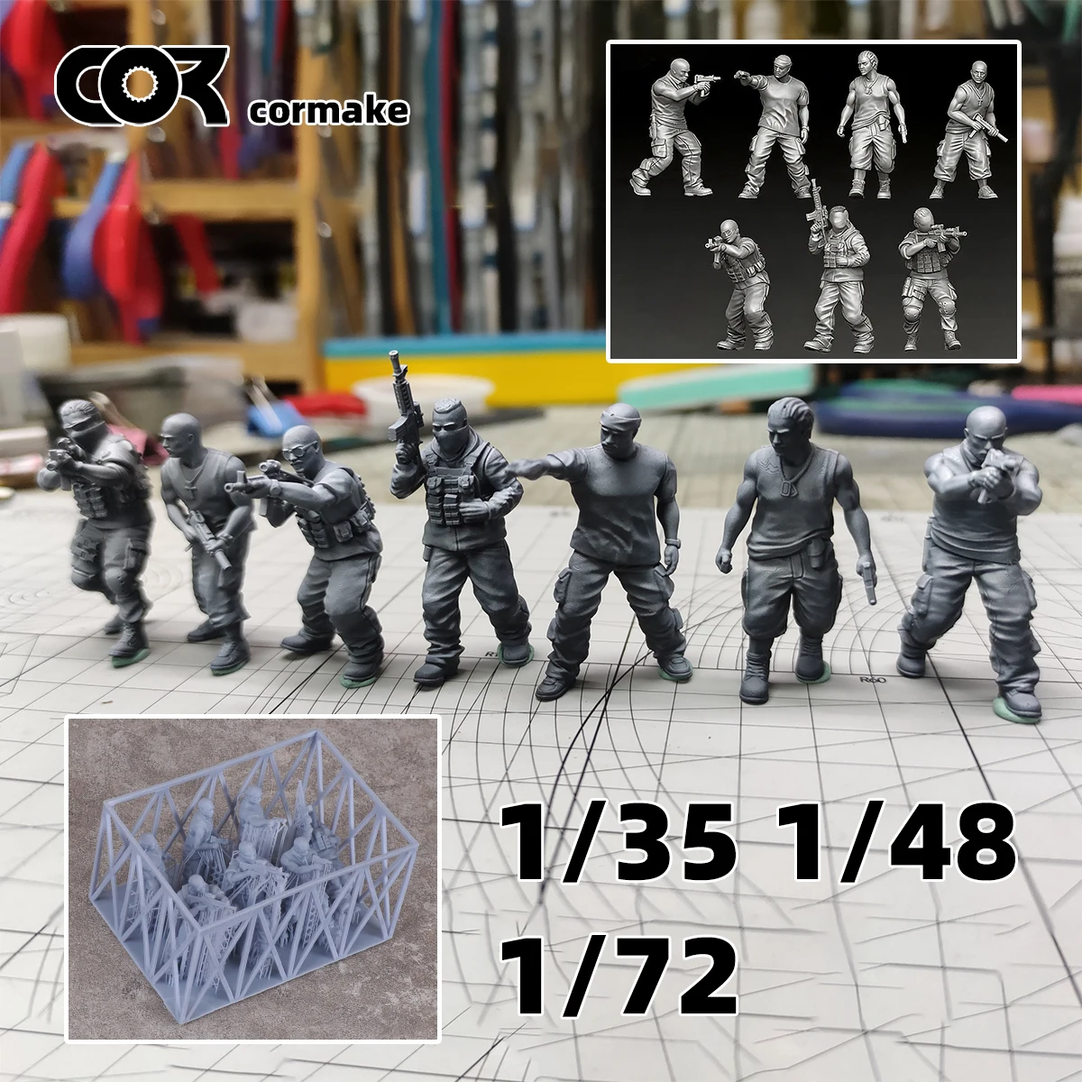 Assembly 3d Resin Model Kit Modern African Rebel Squad Figure Set 1/35 1/48 1/72 for diorama Scale Miniature Model kit 7 pcs
Assembly 3d Resin Model Kit Modern African Rebel Squad Figure Set 1/35 1/48 1/72 for diorama Scale Miniature Model kit 7 pcs