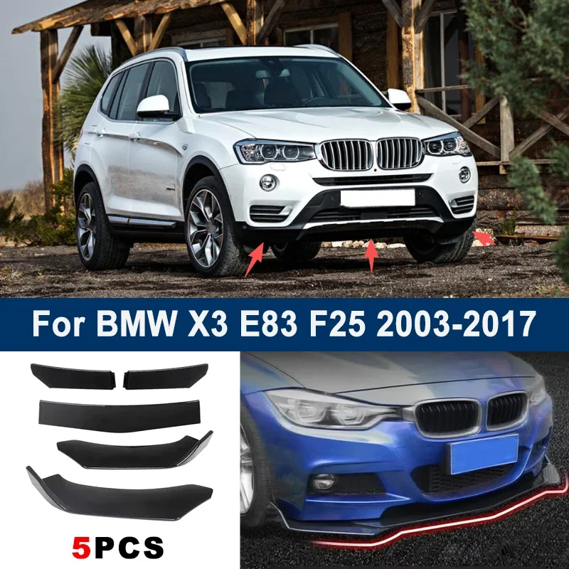 Adjustable 5Pcs Sectional Front Spoiler Lip For BMW X3 E83 F25 2003-2017 Front Bumper Splitter Car Exterior Sport Body Kit
Adjustable 5Pcs Sectional Front Spoiler Lip For BMW X3 E83 F25 2003-2017 Front Bumper Splitter Car Exterior Sport Body Kit