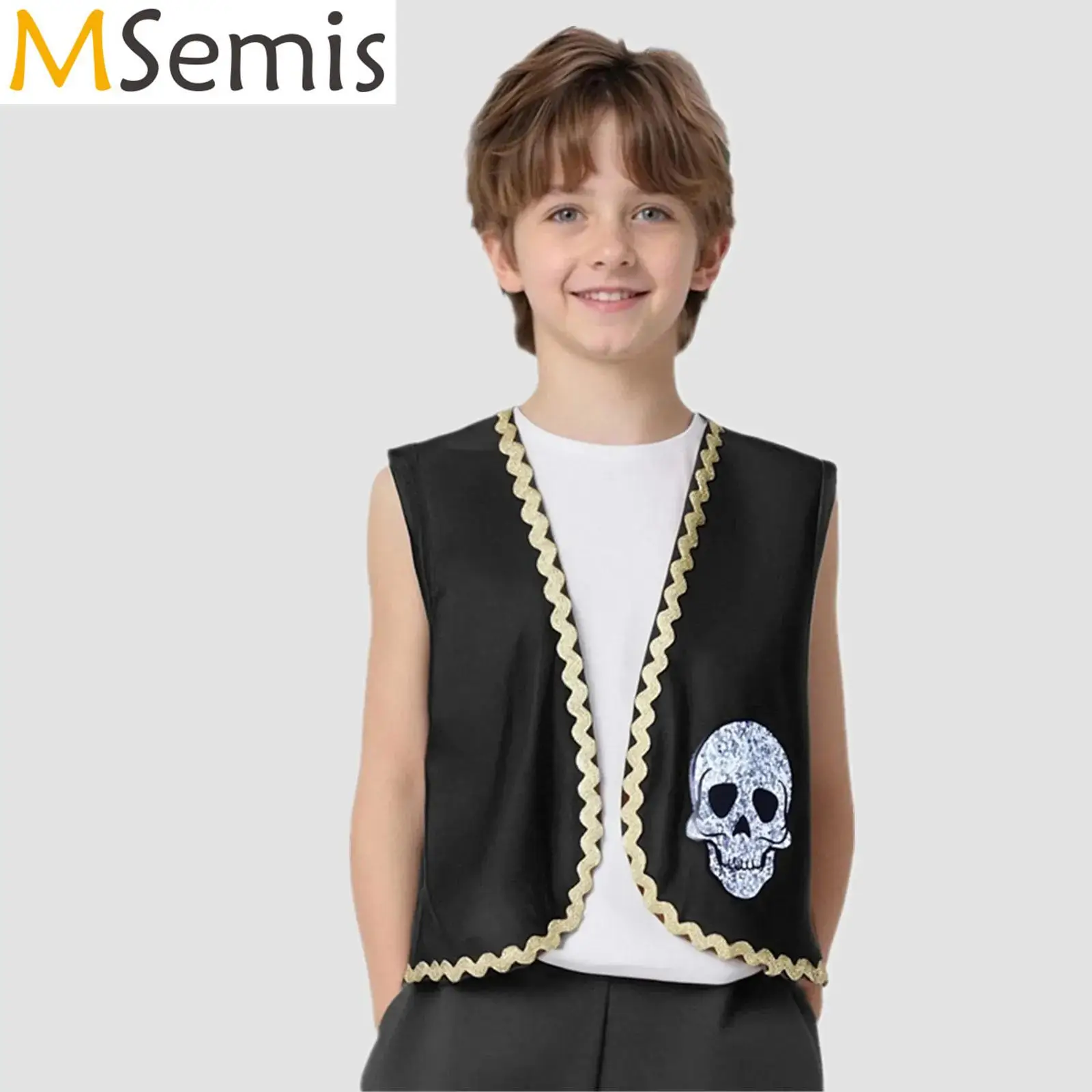 Жилет пиратского капитана для мальчиков и девочек, карнавальный костюм на Хэллоуин с открытой передней частью, средневековая верхняя одежда, жилет, сказочные майки
Жилет пиратского капитана для мальчиков и девочек, карнавальный костюм на Хэллоуин с открытой передней частью, средневековая верхняя одежда, жилет, сказочные майки