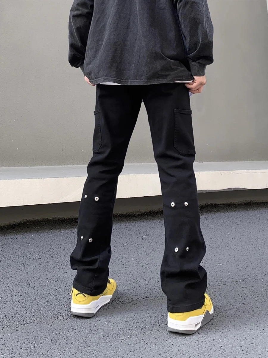 American Vibe High Street Micro Flared Jeans Button Design Slim Straight Versatile Slimming Long Pants Unisex Couple Style
American Vibe High Street Micro Flared Jeans Button Design Slim Straight Versatile Slimming Long Pants Unisex Couple Style