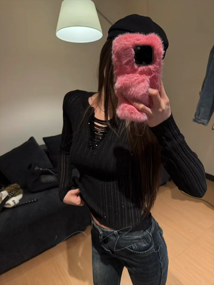 Slimming Knitted Top Women's Fashionable Base Layer Shirt Elegant Style Casual Wear Winter Collection Girls' Choice
Slimming Knitted Top Women's Fashionable Base Layer Shirt Elegant Style Casual Wear Winter Collection Girls' Choice