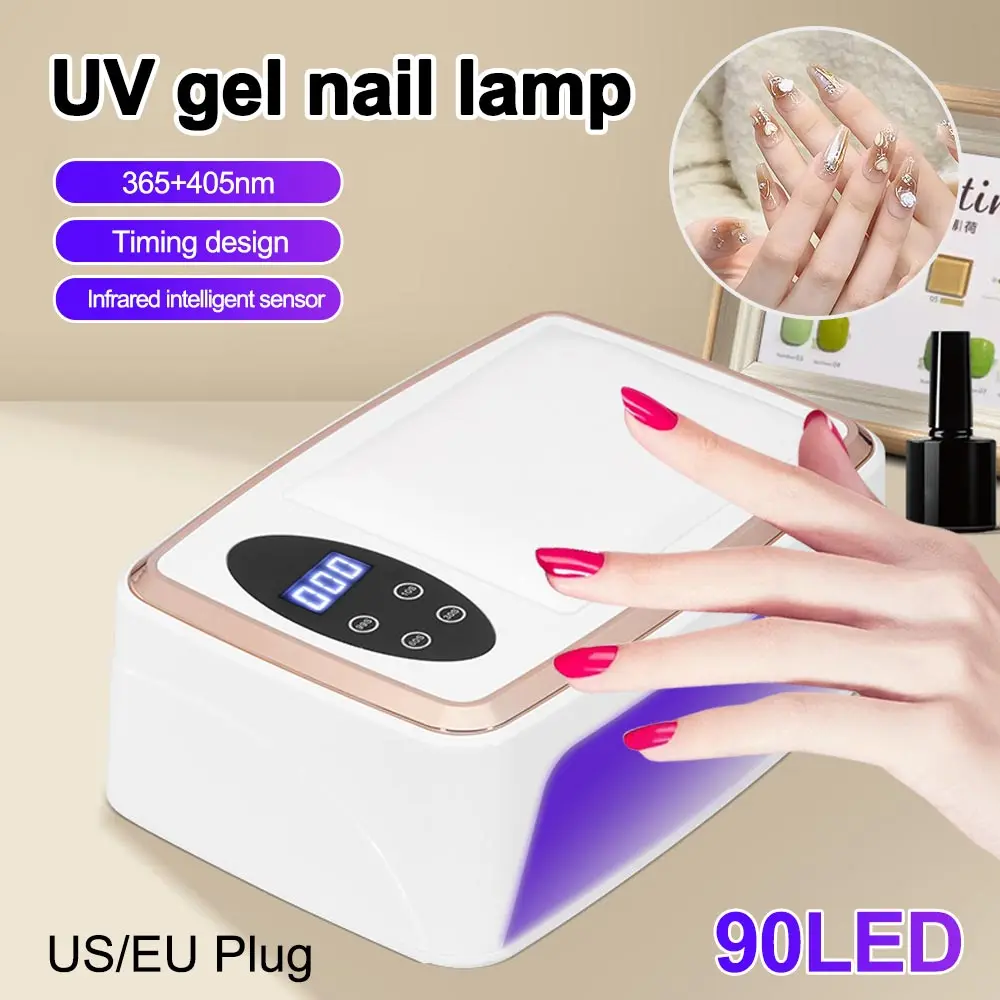 90 LEDS Nail Dryer LED Nail Lamp UV Lamp for Curing All Gel Nail Polish Motion Sensing Manicure
90 LEDS Nail Dryer LED Nail Lamp UV Lamp for Curing All Gel Nail Polish Motion Sensing Manicure