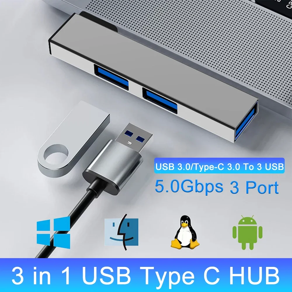 Док-станция 3 в 1, OTG USB 3,0/Type-C от 3,0 до 3 USB-разветвитель, скорость 5,0 Гбит/с, компьютерные аксессуары для ПК и ноутбука 
Док-станция 3 в 1, OTG USB 3,0/Type-C от 3,0 до 3 USB-разветвитель, скорость 5,0 Гбит/с, компьютерные аксессуары для ПК и ноутбука