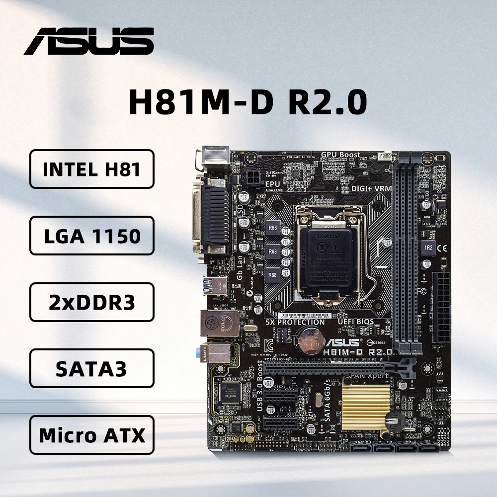 ASUS H81M-D R2.0 Motherboard Supports the LGA1150 Core i7/Core i5/Core i3 CPU uses the Intel H81 Chipset PCI-E 2.0 2xDDR3 1xDVI.
ASUS H81M-D R2.0 Motherboard Supports the LGA1150 Core i7/Core i5/Core i3 CPU uses the Intel H81 Chipset PCI-E 2.0 2xDDR3 1xDVI.