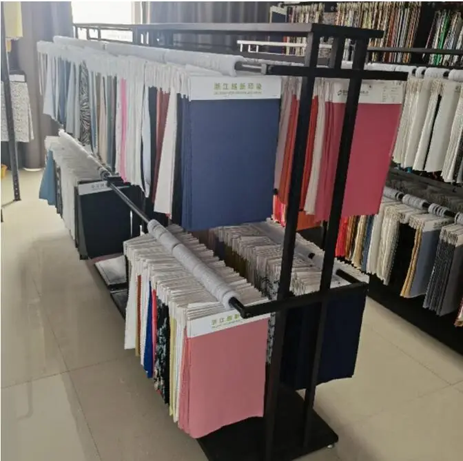 Fabric elevator display rack, landing island fabric board shelf, double-sided 2-layer clothing fabric sample display rack
Fabric elevator display rack, landing island fabric board shelf, double-sided 2-layer clothing fabric sample display rack