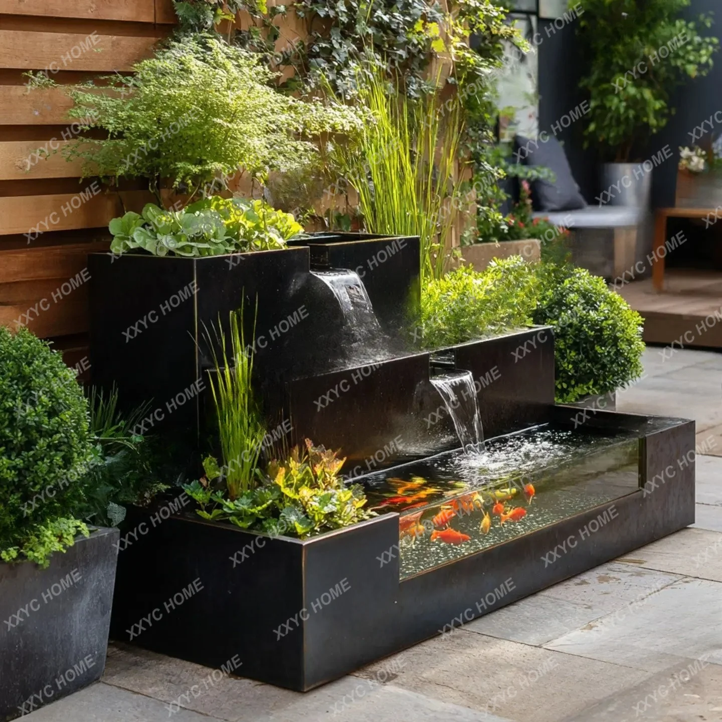 L Stainless steel metal courtyard water feature fish pond courtyard terrace garden waterfall water fountain ornament
L Stainless steel metal courtyard water feature fish pond courtyard terrace garden waterfall water fountain ornament