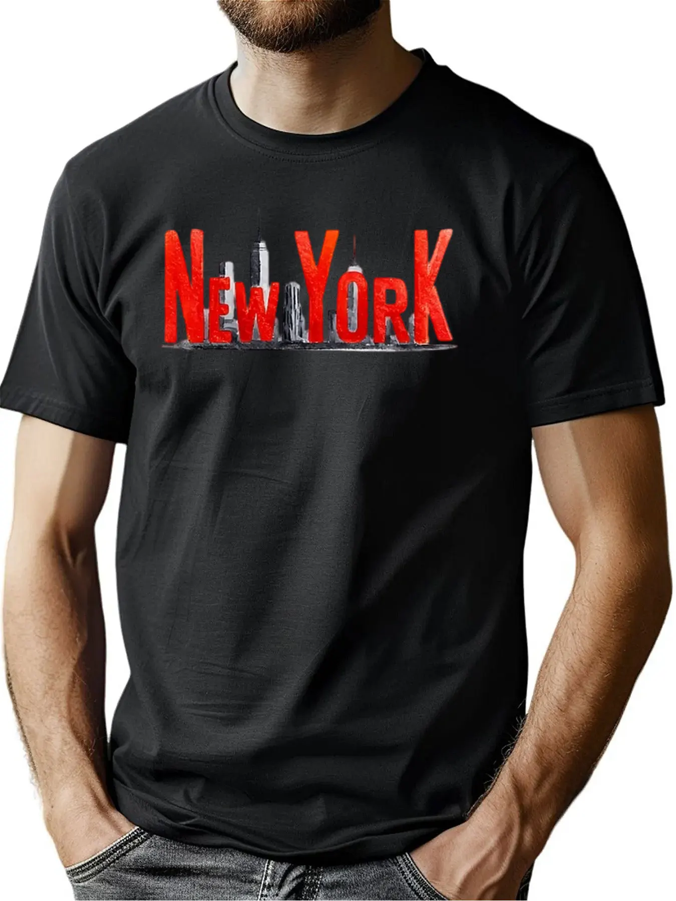Men's 100% Cotton Soft Tee With New York City Graphic Print For Casual Outdoor Wear And Christmas Gift Giving
Men's 100% Cotton Soft Tee With New York City Graphic Print For Casual Outdoor Wear And Christmas Gift Giving