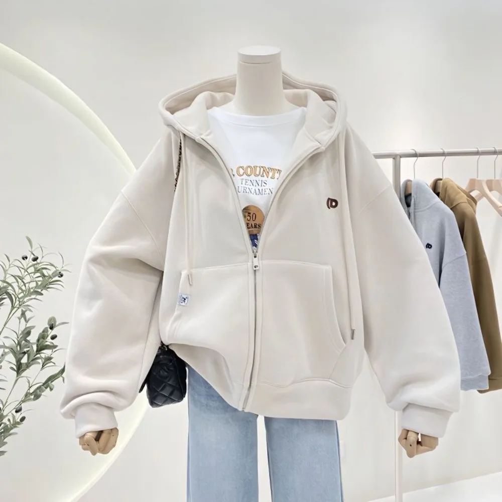 Plush And Thick Hooded Sweater For Women In Autumn And Winter, Simple And Versatile, Loose And Casual,Oversize Zippered Cardigan
Plush And Thick Hooded Sweater For Women In Autumn And Winter, Simple And Versatile, Loose And Casual,Oversize Zippered Cardigan