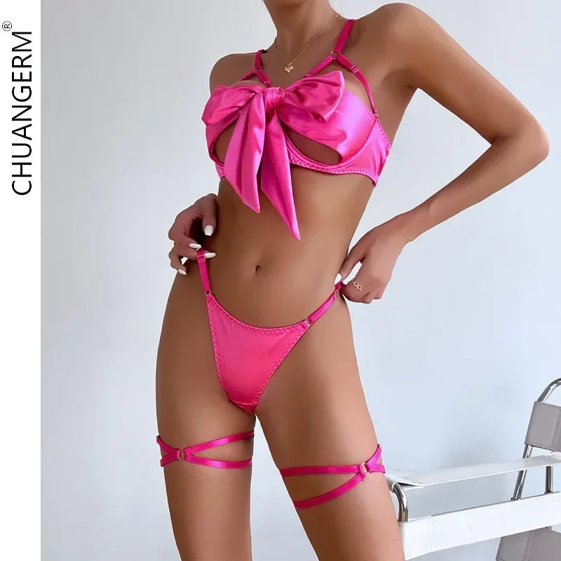 CHUANGERM Bowknot Sexy Lingerie Open Bra Sexy Underwear 3-Piece Satin Erotic Outfit Girl Set Lace Up Lingerie Sexy Woman Push Up
CHUANGERM Bowknot Sexy Lingerie Open Bra Sexy Underwear 3-Piece Satin Erotic Outfit Girl Set Lace Up Lingerie Sexy Woman Push Up